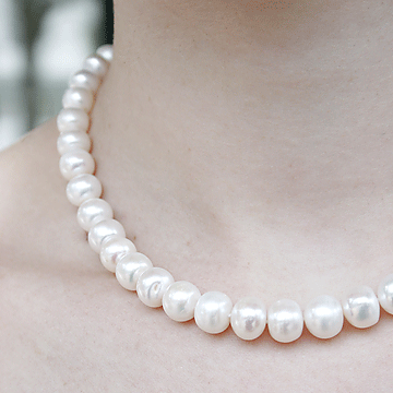 #L5 10.5-11mm White pearl necklace 18"