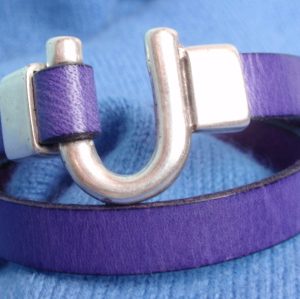 #B145R Royal Blue Italian Leather Wrap Bracelet