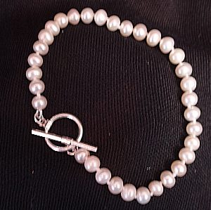 #B187 Double Strand Potato Pearl Bracelet
