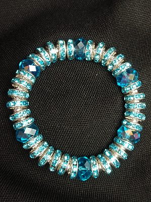 #B193 Freshwater Pearl Wrap Bracelet with Sea Glass
