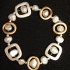 #B201 Geometric Bracelet with Freshwater Pearls
