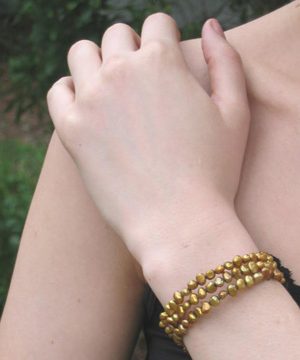 #B29 Bronze pearls on a wire bracelet