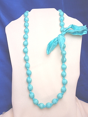 #C13 26" Fine Silk Necklace Aqua
