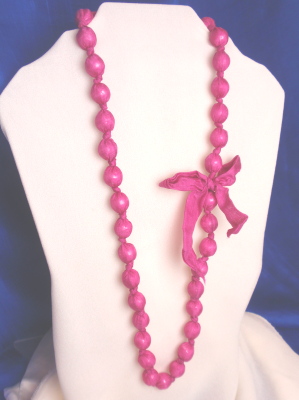 #C14 26" Fine Silk Necklace Fushia