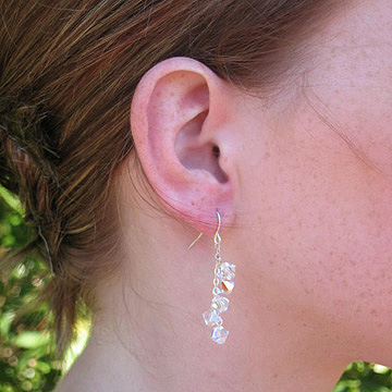 #E107 AB crystal drop earrings