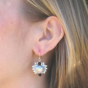 #E165 Thai silver crab earrings