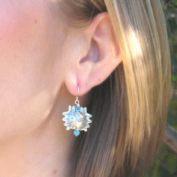 #E174 Thai silver crab earrings