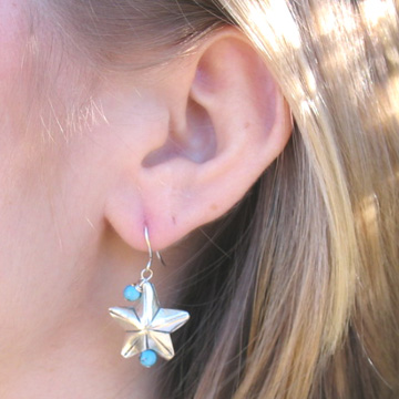 #E175 Thai silver starfish earrings