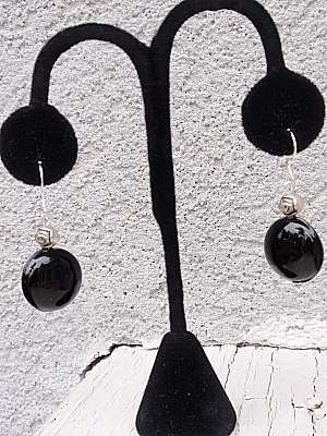 #E267 Black Murano Earrings