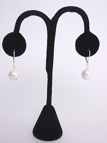 #E282 12mm White Mother of Pearl Drop Earrings
