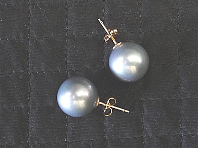 #E286 12mm Silver Pearl Earrings