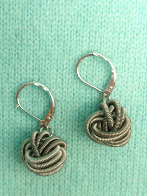 #E440CS Charcoal and Silver Stainless Steel Earrings