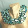 #F265A Triple Strand of Teal Mother of Pearl