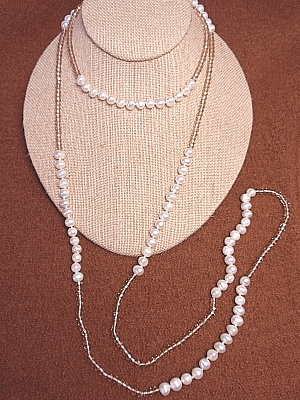 #F319 56" Champagne Crystals and Pearls