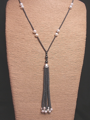 #F434 Hemitite Necklace with Tassel