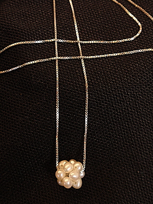 #F441A Tiny Rice Ball Necklace