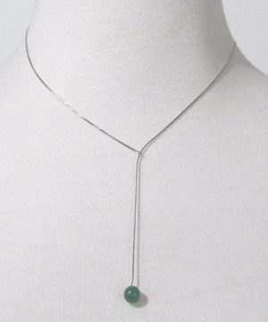 #F5 Sterling silver lariat with jade