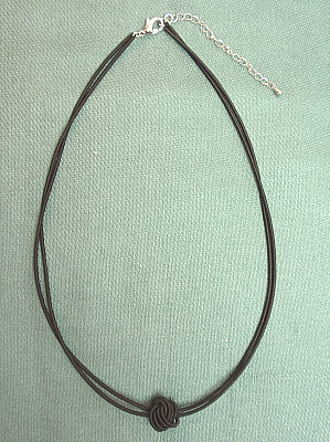 #F538BL Stainless Steel Necklace with Knot Black