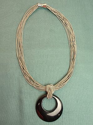 #F539 Stainless Steel with Agate Pendant