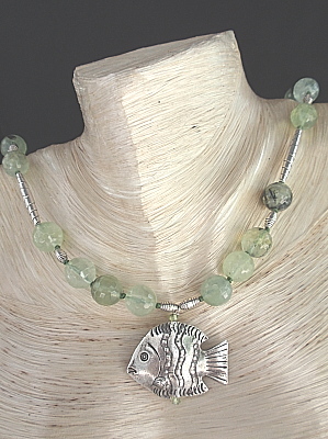 #PS548 Moss Agate Accented with Hill Tribe Silver