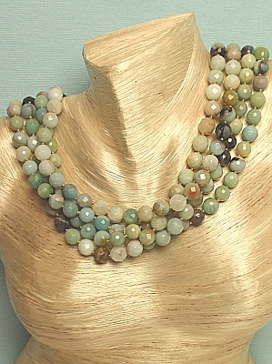 #PS607 Four Strand 8mm Amazonite Necklace