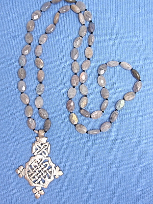 #PS617 30" Labradorite with Ethiopian Cross