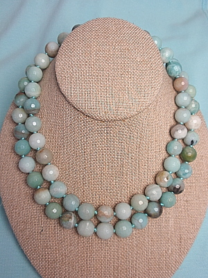 #PS656 Double Strand of 10mm Amazonite
