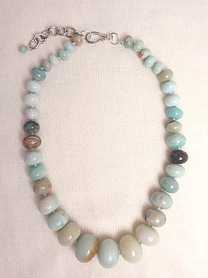 #PS702 Graduated Smooth Amazonite Necklace