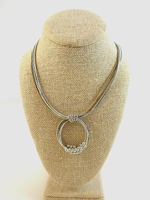 F678m  Stainless Steel Piano Wire Necklace