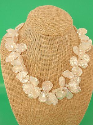 LE530 AAA quality 2 strand Keshi Pearls